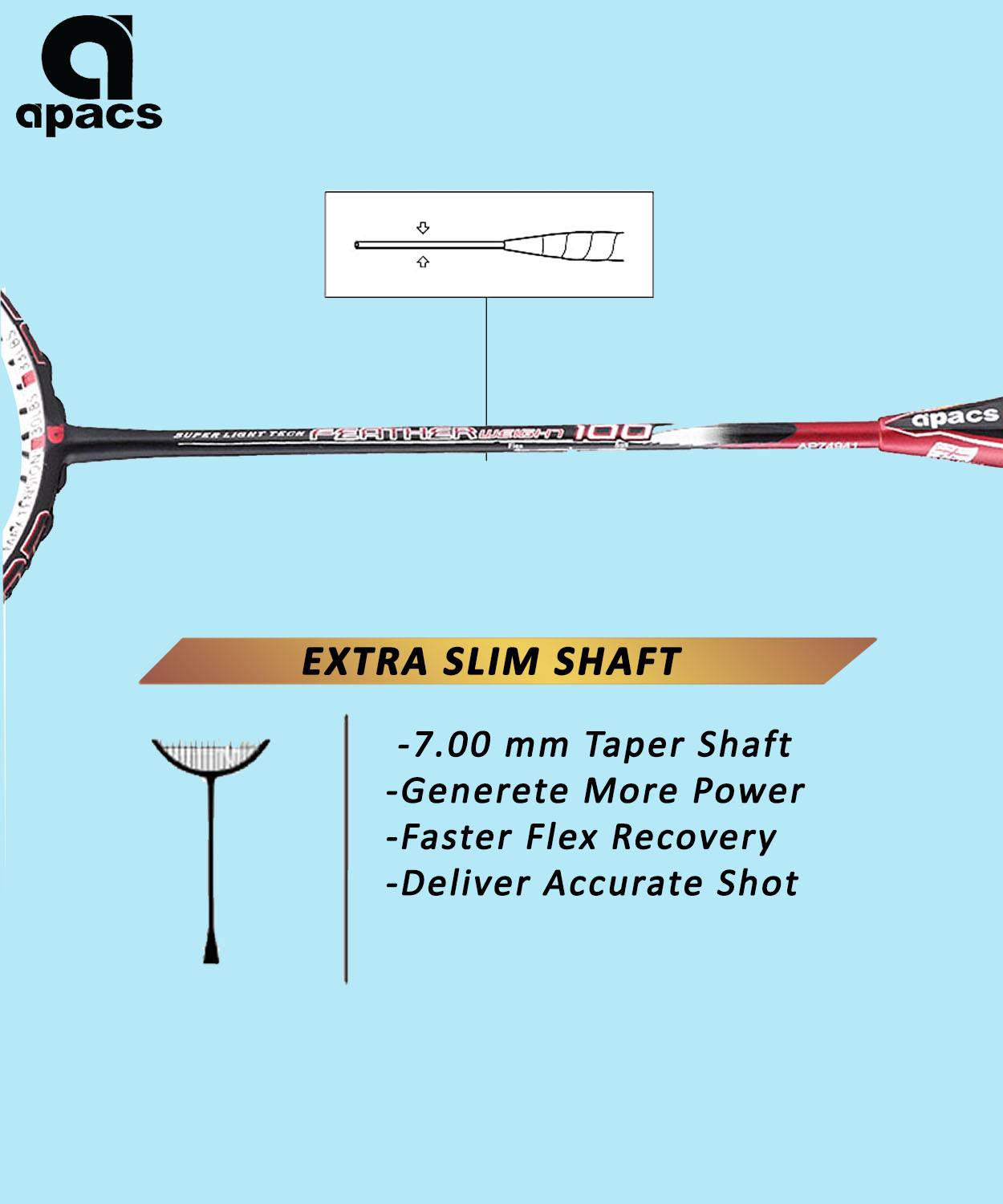 APACS Feather Weight 100 Badminton Racket