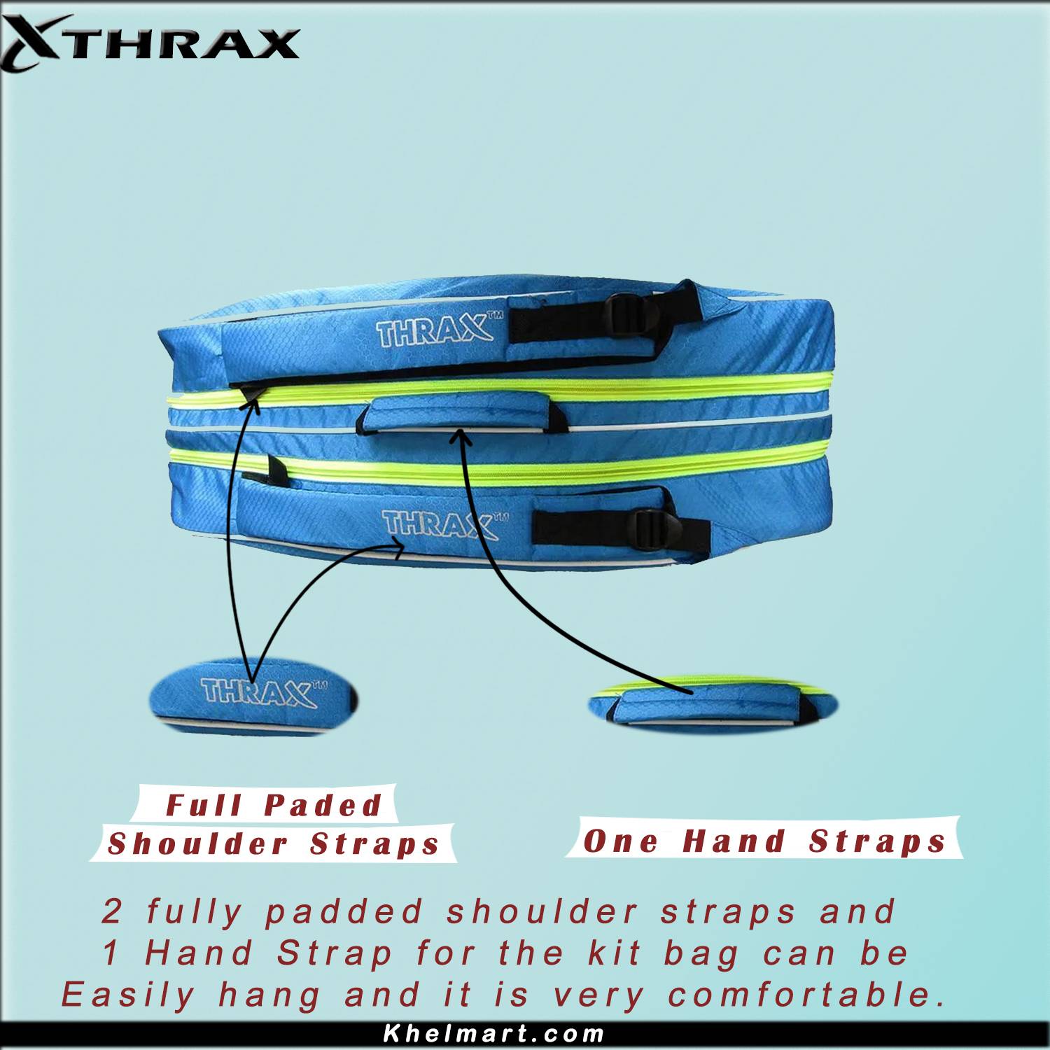 Thrax PX01 Badminton Kit Bag Blue Black And Lime