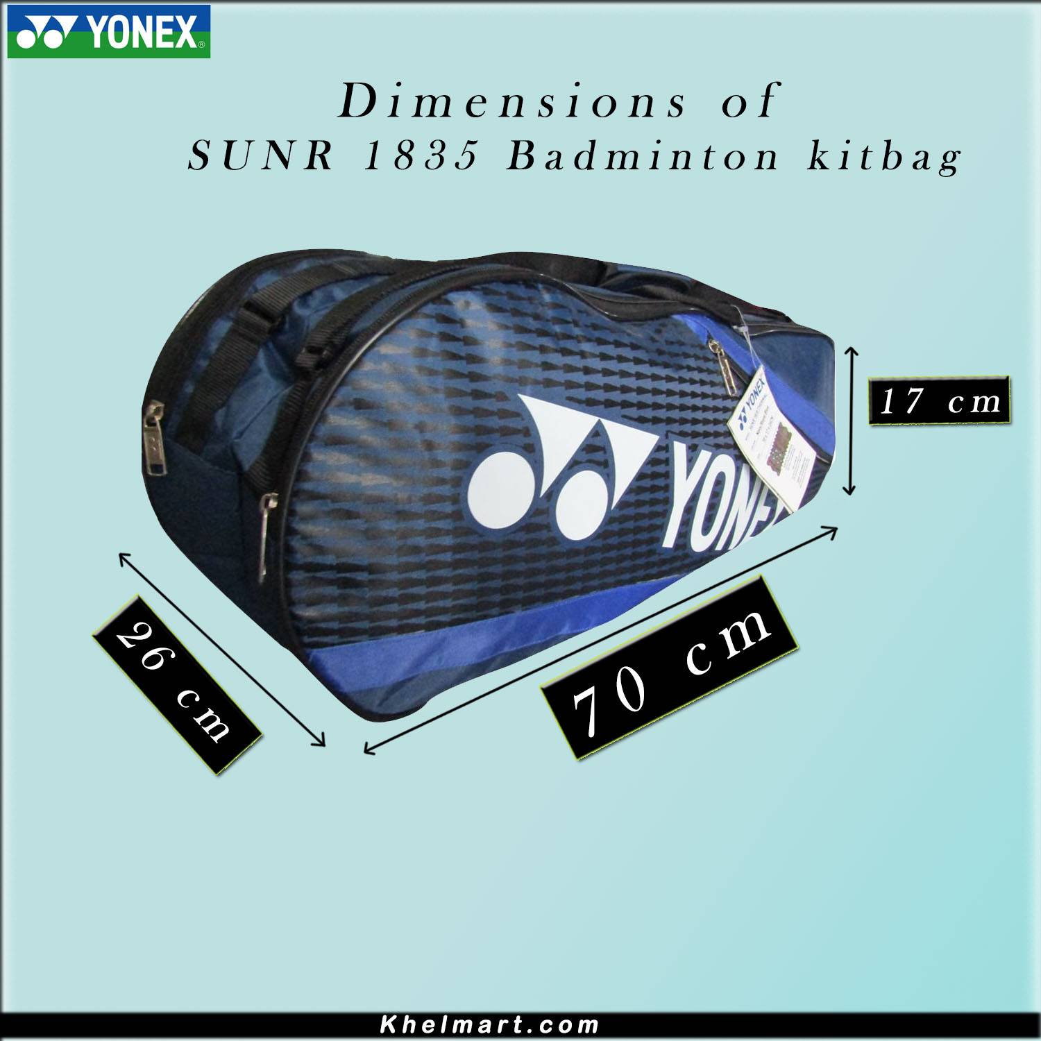 YONEX SUNR 1835 Thermal Badminton Kit Bag Navy Royal Blue