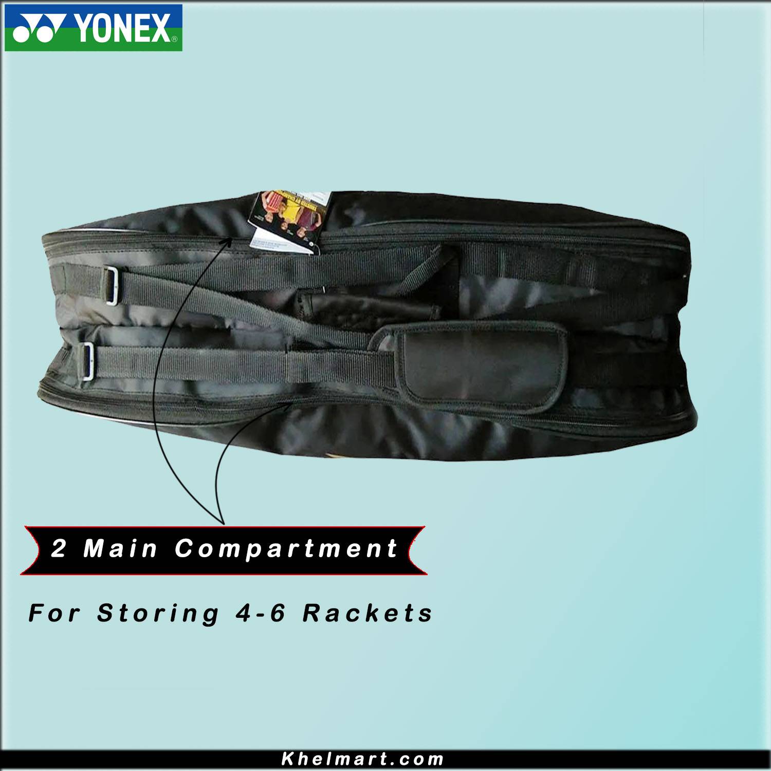 YONEX SUNR 1845 Thermal Badminton Kit Bag Black And Gold