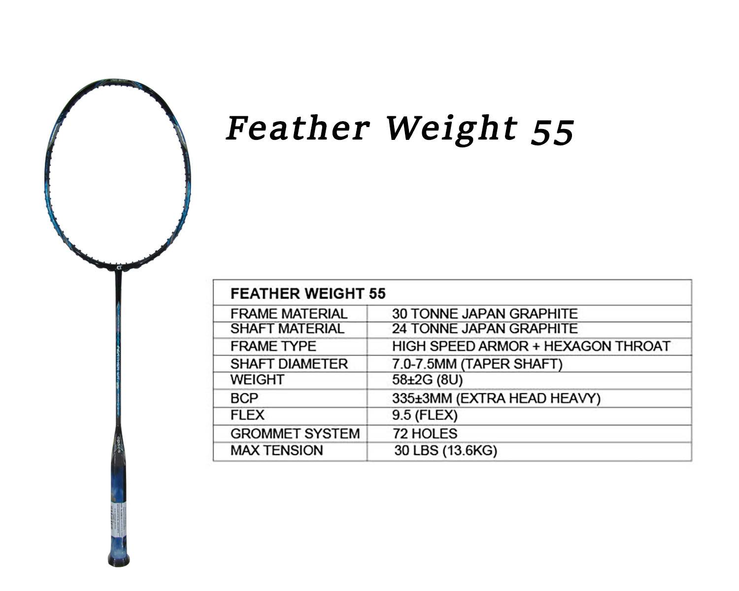 Comparison of Apacs Feather weight series Badminton Rackets