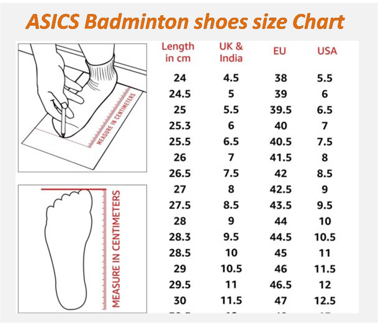 Asics_Badminton_footwear_shoe_Chart_khelmart_Details