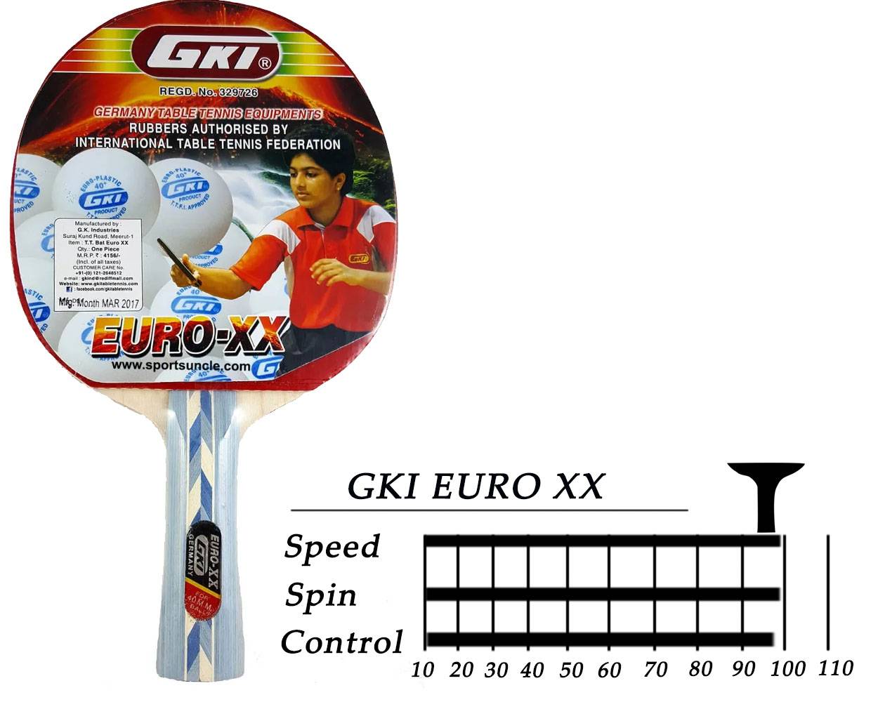 GKI Euro XX Table Tennis Racquet