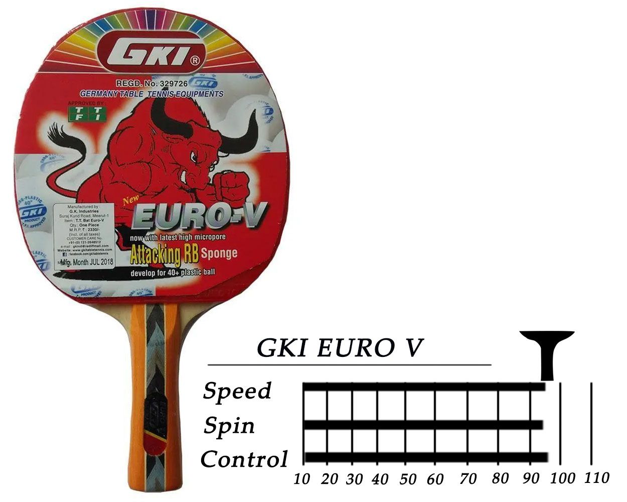 GKI Euro V Table Tennis Racquet