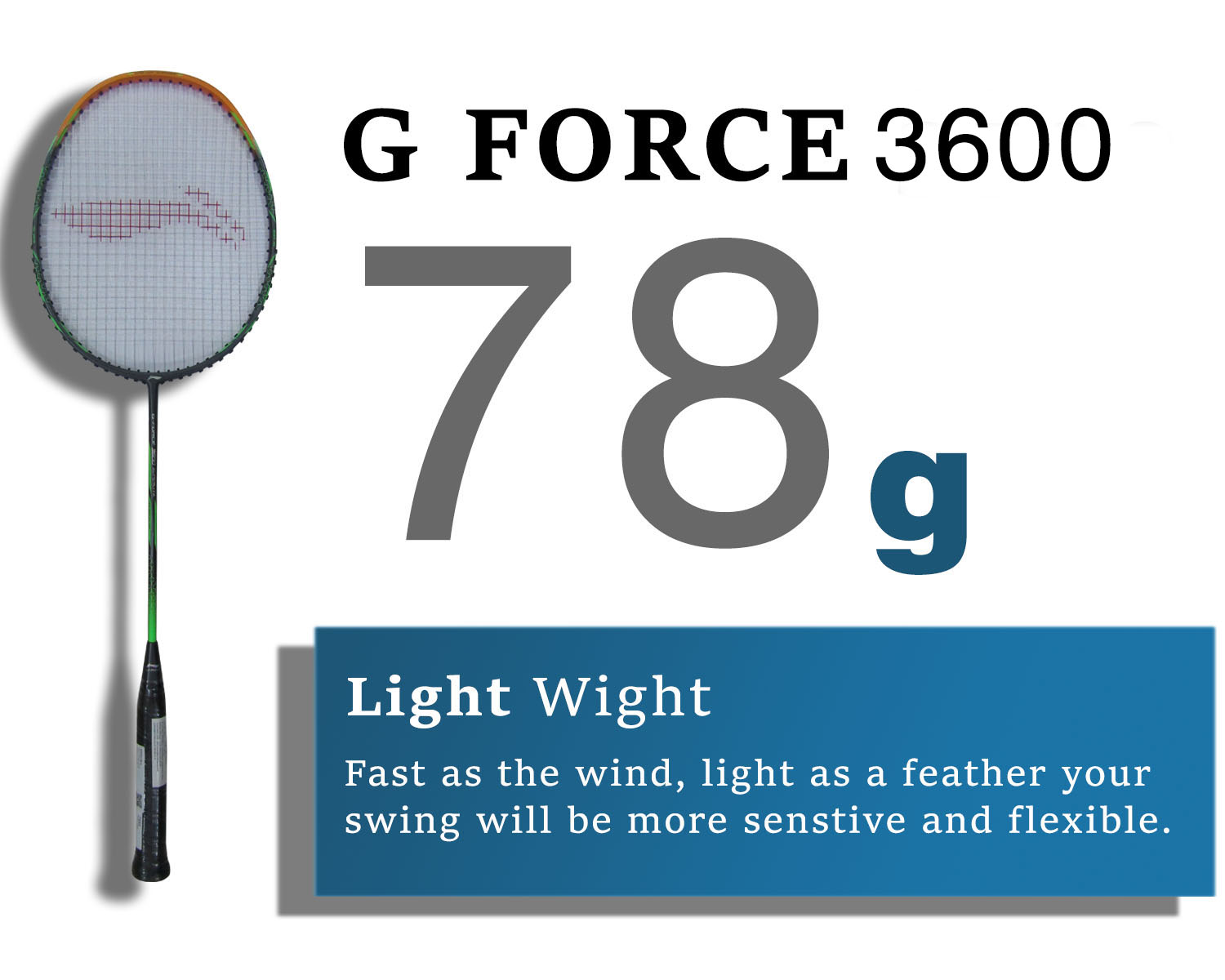 i Ning G Force 3600 Superlite Badminton Racket