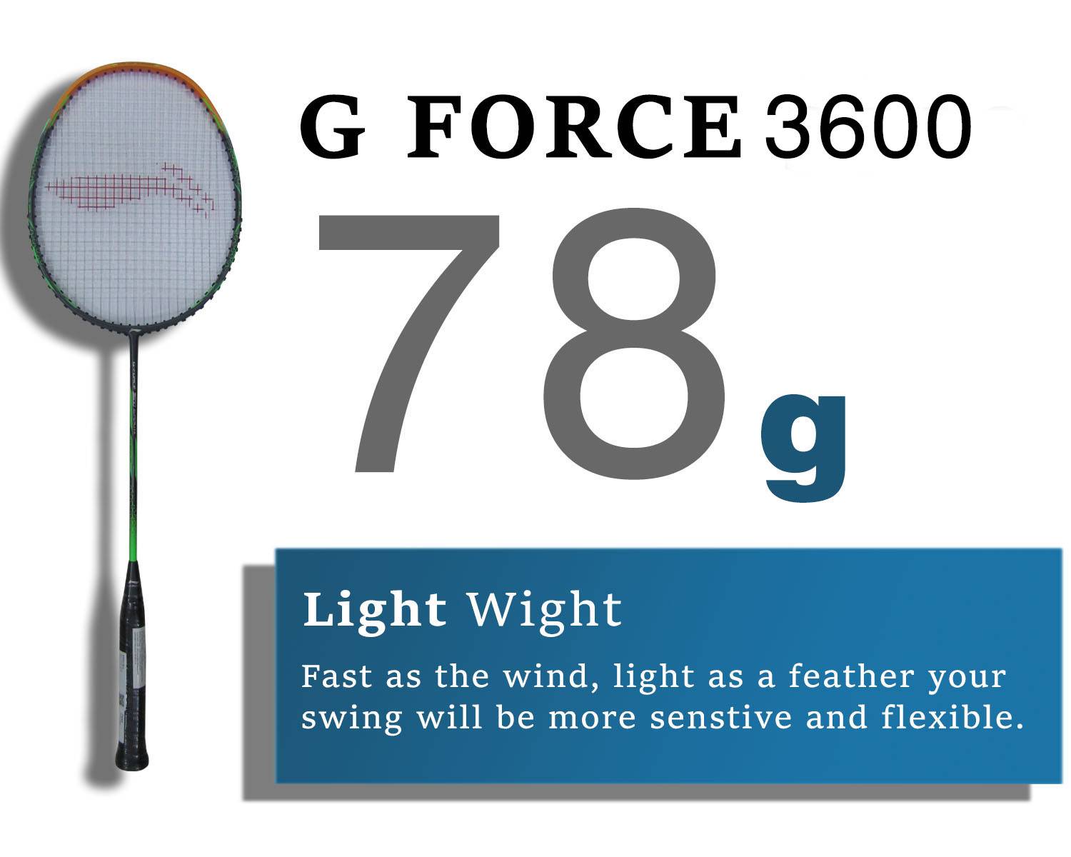 i Ning G Force 3600 Superlite Badminton Racket