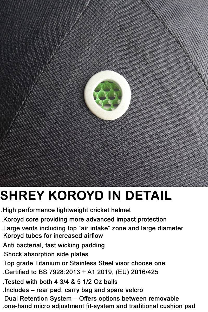 Shrey Koroyd Stainless Steel Cricket Helmet Size Small 55_58 Cm