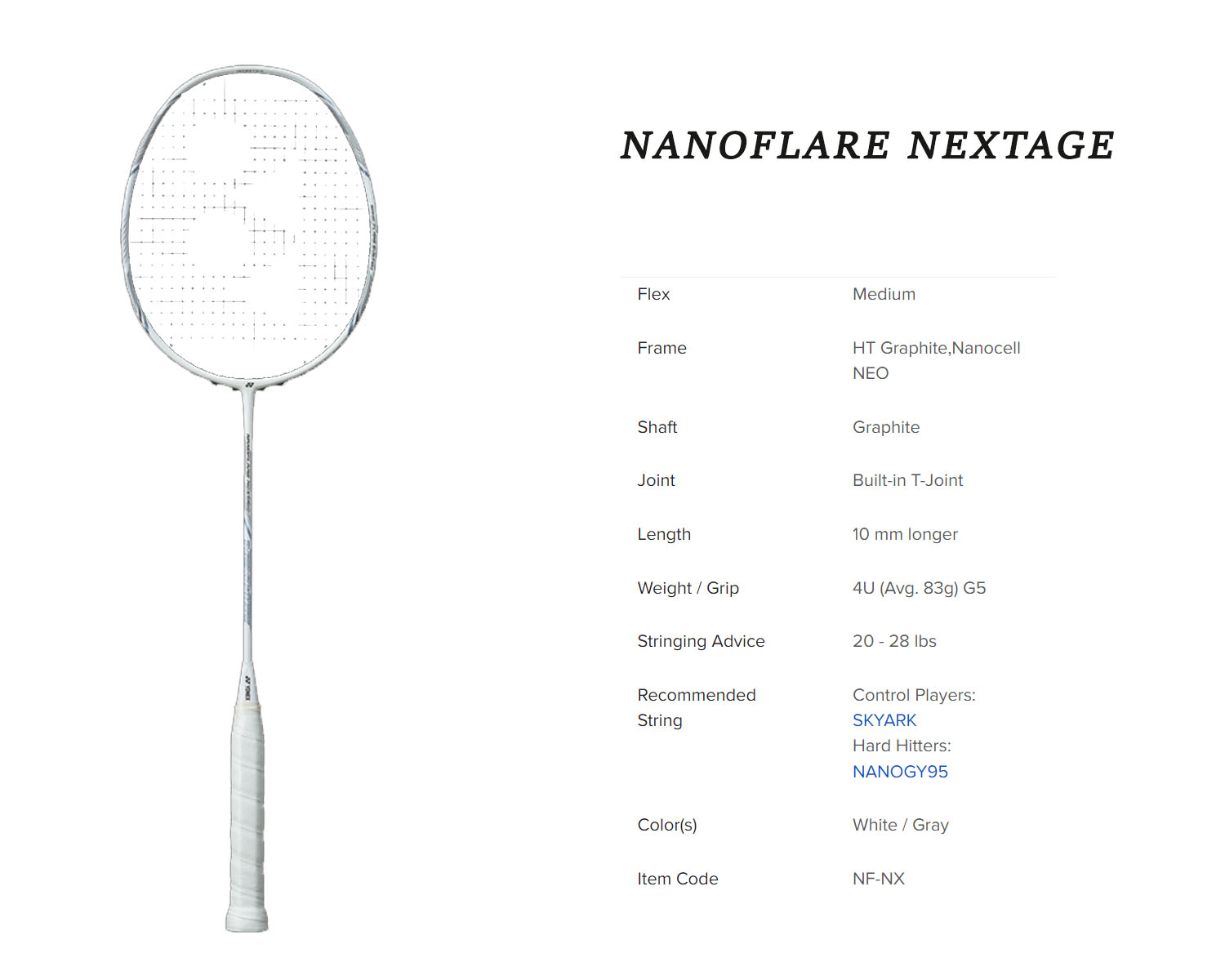 Yonex Nanoflare Nextage Badminton Racket 