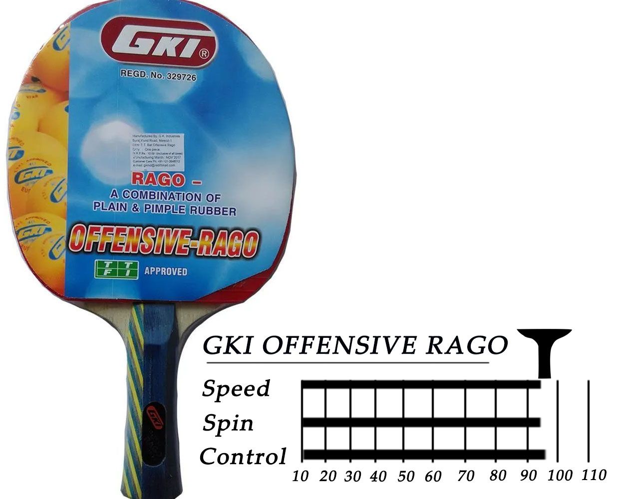 GKI Offensive Rago Table Tennis Racquet