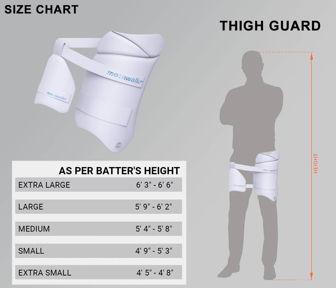 Moonwalkr 2.0 Cricket Thigh Guard White Large