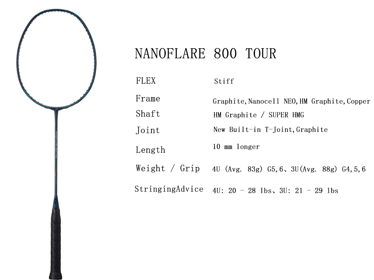 Yonex NANOFLARE 800 Tour Badminton Racket