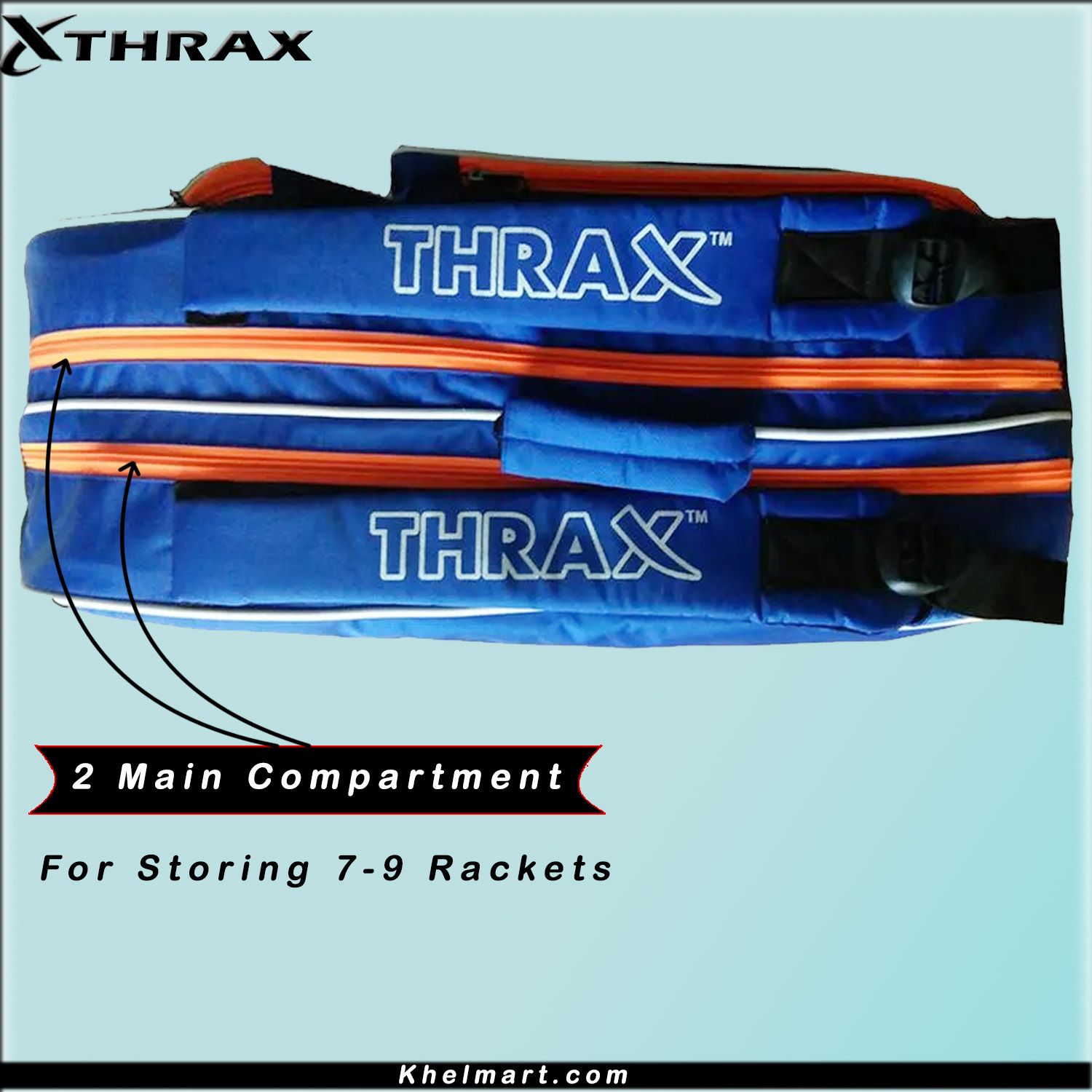 Thrax Astra Series Badminton Kit Bag Black And Blue