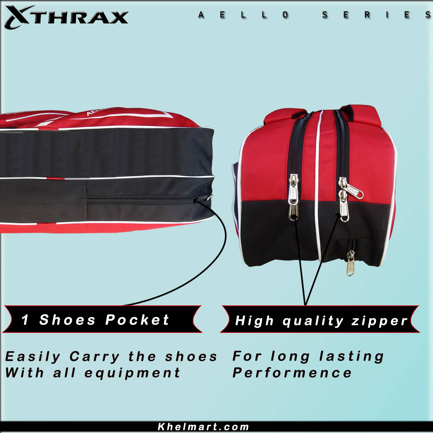  Thrax M Aello Series Badminton Kitbag Red Black