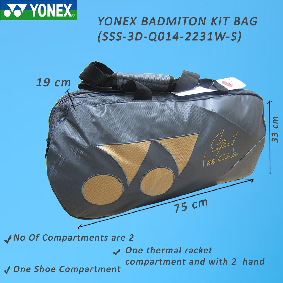 YONEX SSS-3D-Q014-2231W-S Badminton Kit Bag - (Plum Kitten - Gold)