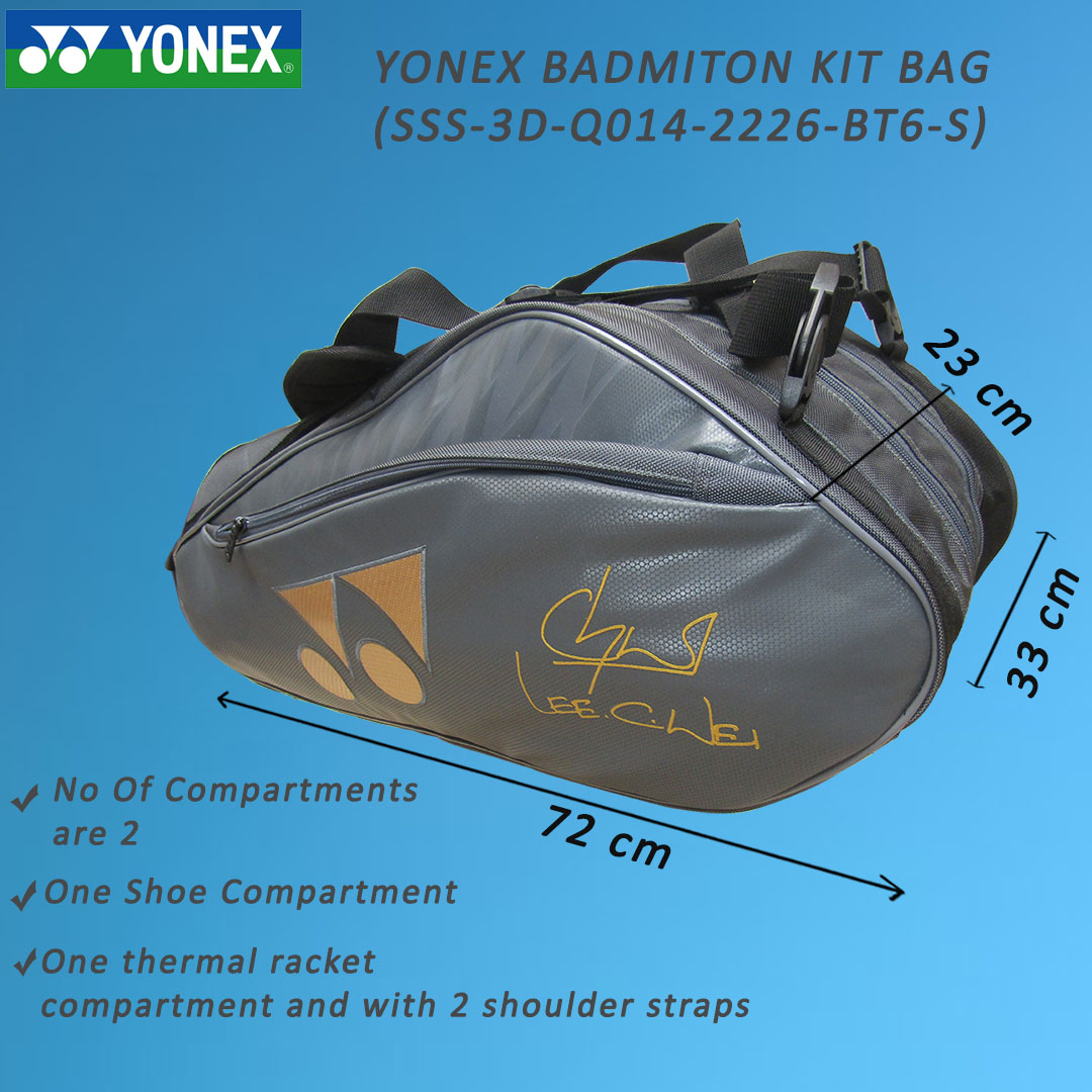 YONEX SSS-3D-Q014-2226-BT6-S Badminton Kit Bag - (Plum Kitten - Gold)