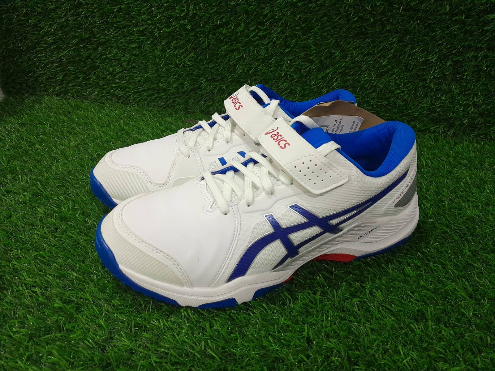 Asics gel speed Menace FF Spike Cricket Shoes White Tuna Blue 