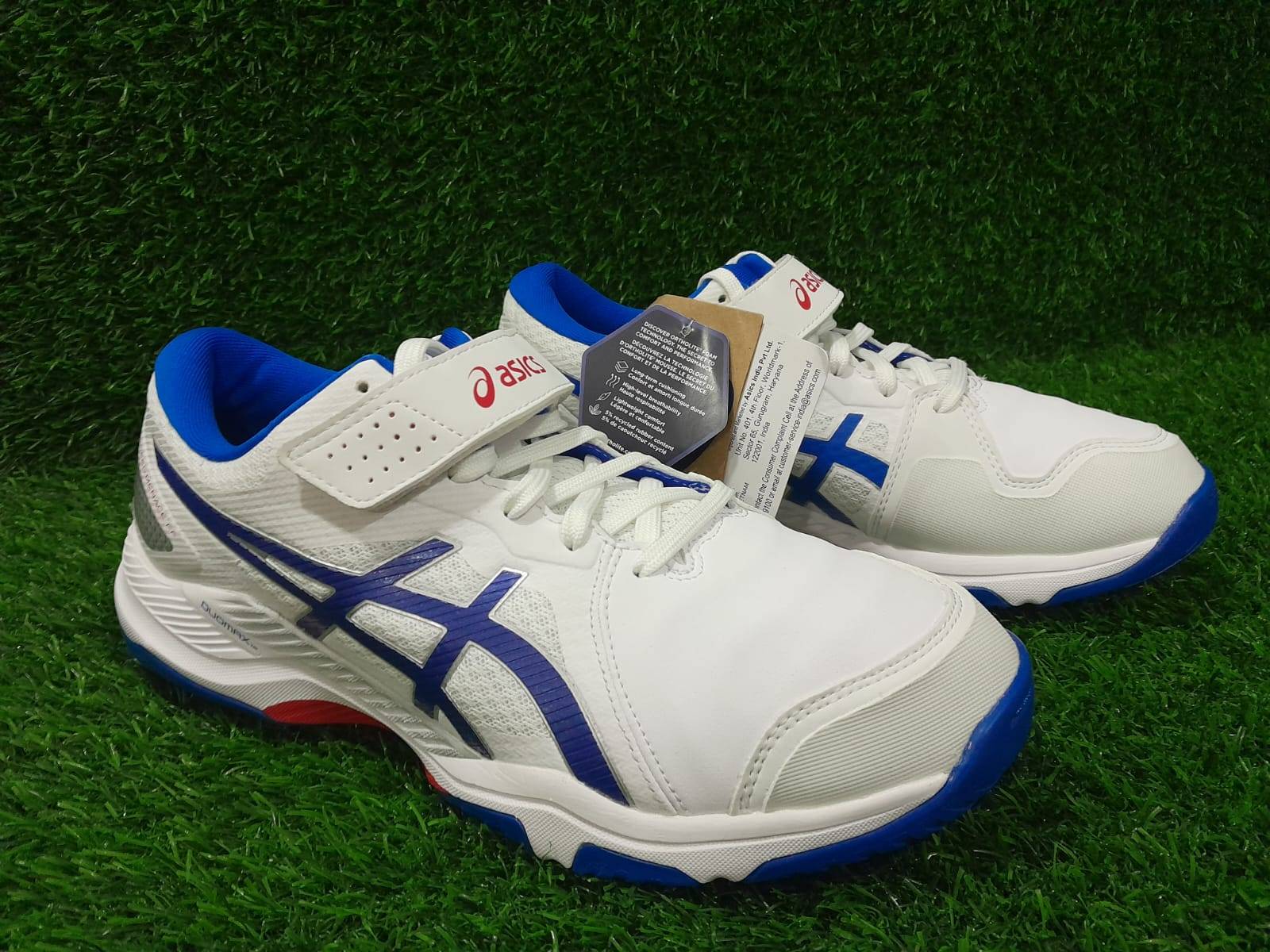 Asics gel speed Menace FF Spike Cricket Shoes White Tuna Blue 