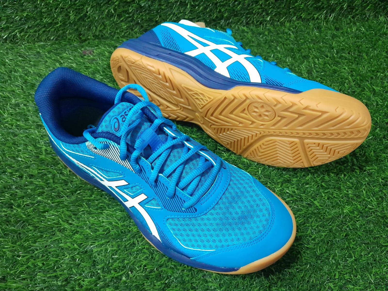 Asics Upcourt 5 Badminton Shoes Island Blue white