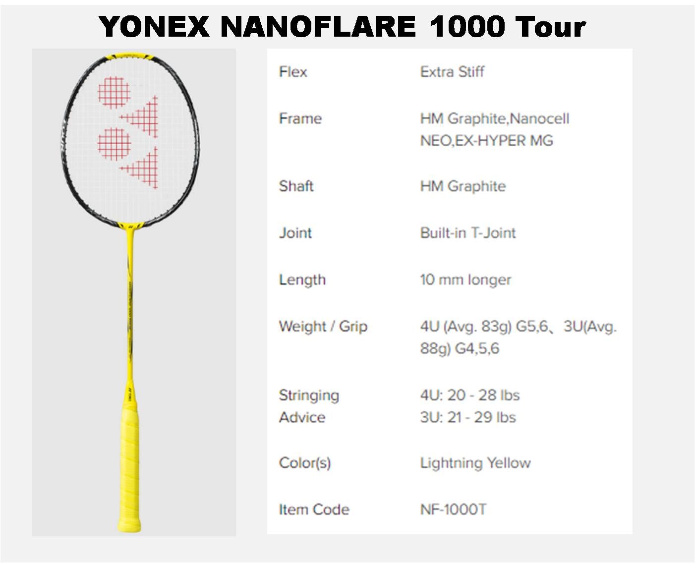 Yonex_Nanoflare_1000_tour_Specifications
